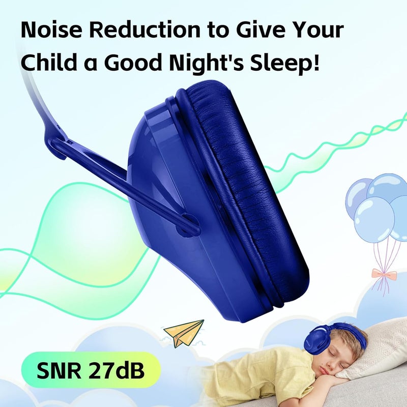 Hocazor 2 Pack HZ015 Kids Ear Protection Safety Earmuffs Durable Noise Cancelling Headphones, full pink+navy blue - Image 3